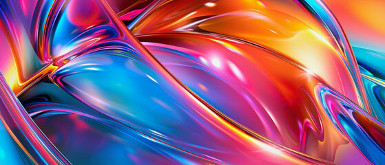 illustration of a colorful abstract shiny curvy background