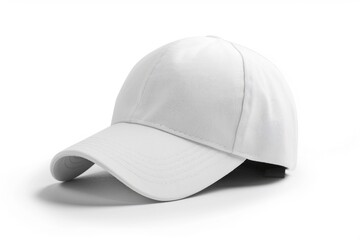 Blank White Baseball Cap for Casual Attire. Isolated Object of Sport Accessory for Photography