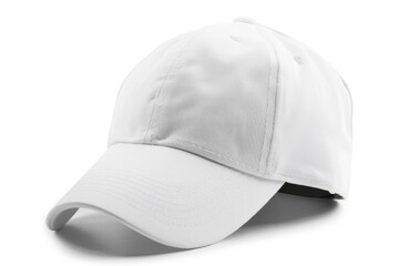Blank White Baseball Cap: Isolated Sport Hat Accessory Object for Casual Attire - Product Photo - obrazy, fototapety, plakaty