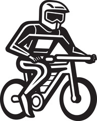 AlloyRider Robot on Bike Icon CircuitCycle Vector Emblem Design