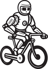 Naklejka premium CircuitCycle Vector Emblem Design MechMotion Bicycle Vector Symbol