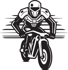 CyborgCruiser Bicycle Vector Emblem TechRider Robot Riding Symbol