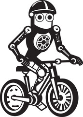 TechRider Robot Riding Symbol AlloyCycle Vector Logo Design