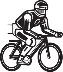 Alloy Athlete Robot Riding Emblem Circuit Cyclist Vector Bicycle Icon