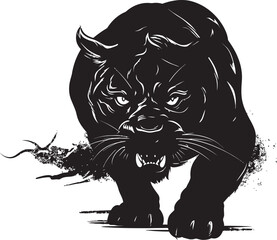 Swift Panther Vector Iconic Symbol Stealthy Stride Running Panther Icon