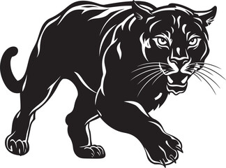 Obraz premium Panther Precision Running Panther Icon Velocity Vigilante Vector Logo Emblem
