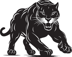 Onyx Odyssey Vector Emblematic Design Ferocious Fleetness Running Panther Icon