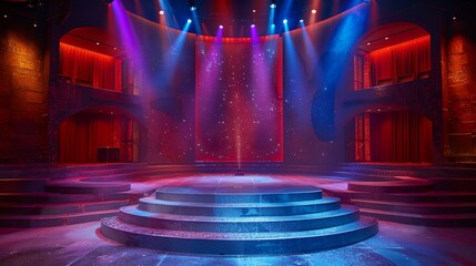 Abstract scene with podium for product presentation