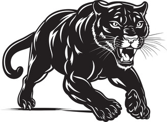 Panther Pursuit Vector Logo Emblem Midnight Marauder Running Panther Symbol