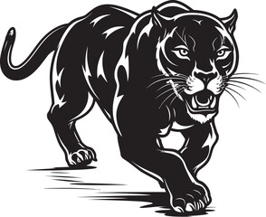 Speedy Sprinter Vector Emblematic Design Panther Power Running Panther Icon