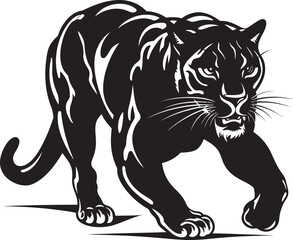 Agile Avenger Vector Iconic Symbol Roaring Runner Running Panther Icon