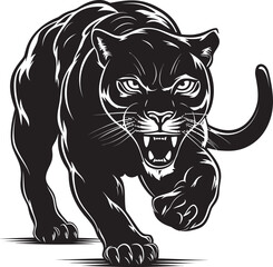Agile Avenger Running Panther Symbol Panther Pulse Vector Icon Design
