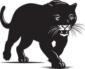 Panther Pursuit Vector Logo Emblem Shadow Sprinter Running Panther Symbol