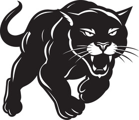 Agile Avenger Vector Iconic Symbol Roaring Runner Running Panther Icon
