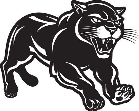 Sprinting Shadow Vector Logo Design Prowling Panther Running Panther Emblem