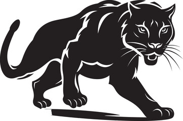 Pouncing Panther Running Panther Logo Velocity Vigilante Vector Emblematic Symbol