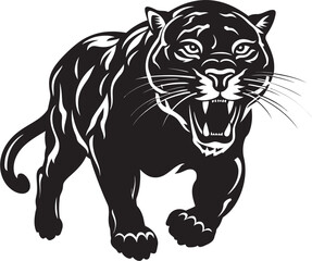 Ferocious Fleetness Running Panther Icon Sinuous Stride Vector Logo Design