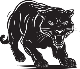 Velocity Vigilante Vector Emblematic Symbol Ferocious Fleetness Running Panther Icon