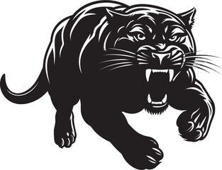 Agile Predator Vector Iconic Symbol Swift Shadow Running Panther Icon
