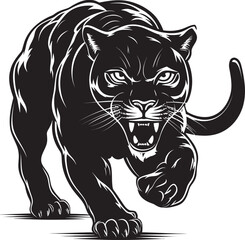 Fierce Feline Vector Logo Emblem Midnight Marauder Running Panther Symbol