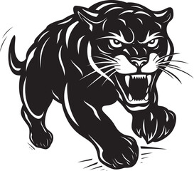 Midnight Marauder Running Panther Symbol Rapid Runner Vector Icon Design