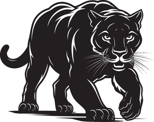 Stealth Sprint Running Panther Logo Panther Pulse Vector Emblematic Symbol