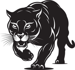 Panther Pursuit Vector Logo Emblem Shadow Sprinter Running Panther Symbol