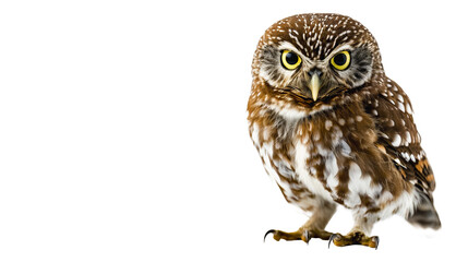 Naklejka premium Northern Pygmy Owl standing on white background 