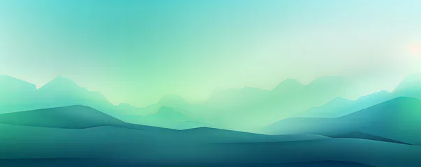 Foto auf Acrylglas Antireflex Grüne Koralle Abstract sky blue and green gradient background with blur effect, northern lights