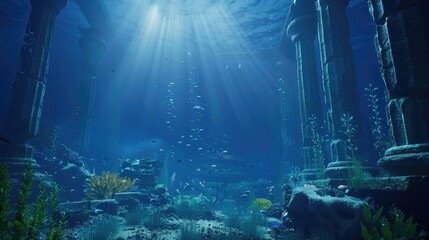 Serene Underwater Coral Reef with Vibrant Marine Life