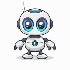 Cute robot character mascot cartoon vector illustration. Cute cartoon robot.