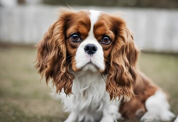 A close up of a Cavalier King Charles Spaniel