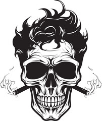 Skullweed Vision Cannabis Vector Symbol Cannaskull Emblem Skull with Cannabis Leaves