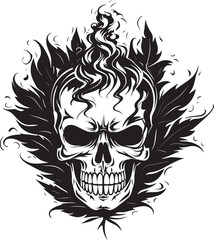 Budskull Vector Skull with Cannabis Leaf Design Cannabone Crown Cannabis Infused Skull Icon