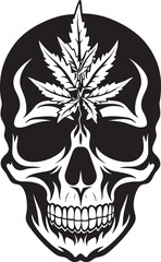 GanjaGlow Skull Cannabis Vector Design Skulls and Buds Skull with Cannabis Leaves