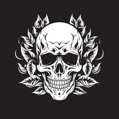 Leafy Cranium Cannabis Integrated Design GanjaGlow Emblem Cannabis Skull Logo