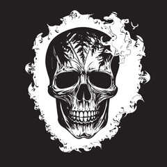 Cannaskull Symbol Skull with Cannabis Leaf Mariabone Logo Cannabis Vector Emblem