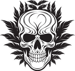 Cannabone Logo Skull with Cannabis Icon Skullweed Symbol Cannabis Leaf Vector