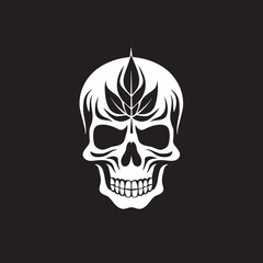 Cannabone Symbol Skull with Cannabis Vector Skullweed Vision Cannabis Leaf Design