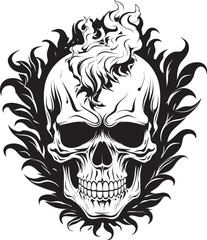 Obraz premium Skullscape Logo Cannabis Leaf Vector Cannabone Vision Skull with Cannabis Emblem