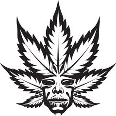 Skullweed Vision Cannabis Leaf Design Cannaskull Design Skull with Cannabis Symbol