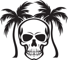 Palm Cranium Skull Icon Design Skull Island Oasis Palm Emblem Icon