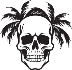 Skull Haven Palm Vector Design Skull Island Oasis Palm Icon Symbol