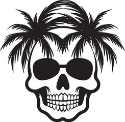 Oasis of Death Palm Vector Logo Skull Cove Palm Icon Design