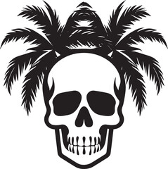 Skull Oasis Emblem Palm Logo Design Palm of the Afterlife Skull Icon Symbol