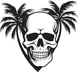 Palm Cranium Palm Vector Emblem Skull Oasis Emblem Palm Logo Design