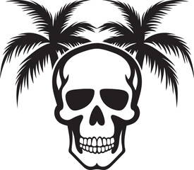 Palm Bone Palm with Skull Icon Oasis of Death Skull with Palm Emblem