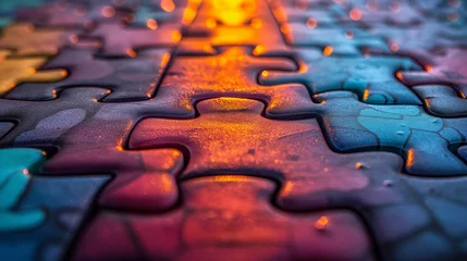Fotobehang jigsaw puzzle piece © natalikp