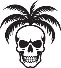 Palm Cranium Palm Vector Icon Skull Oasis Emblem Palm Logo Design