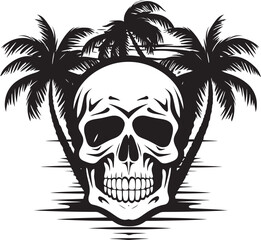 Palm of the Afterlife Skull Icon Symbol Skull Haven Palm Vector Emblem